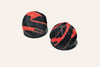 Black and Red Tiger Stripe Stud Earrings