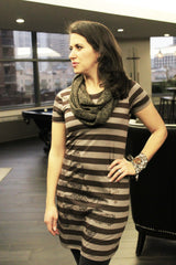 Cheetah Stripe Shirt Dress