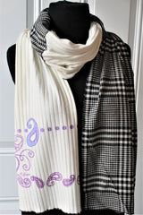 Paisley Dot and Plaid Double Scarf