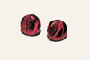 Metallic Apple Red Stud Earrings