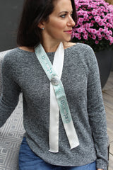 Silver Feather Scarf Tie