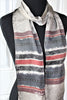 Hand Painted Spray Stripe Grey Silk Sash
