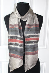 Hand Painted Spray Stripe Grey Silk Sash